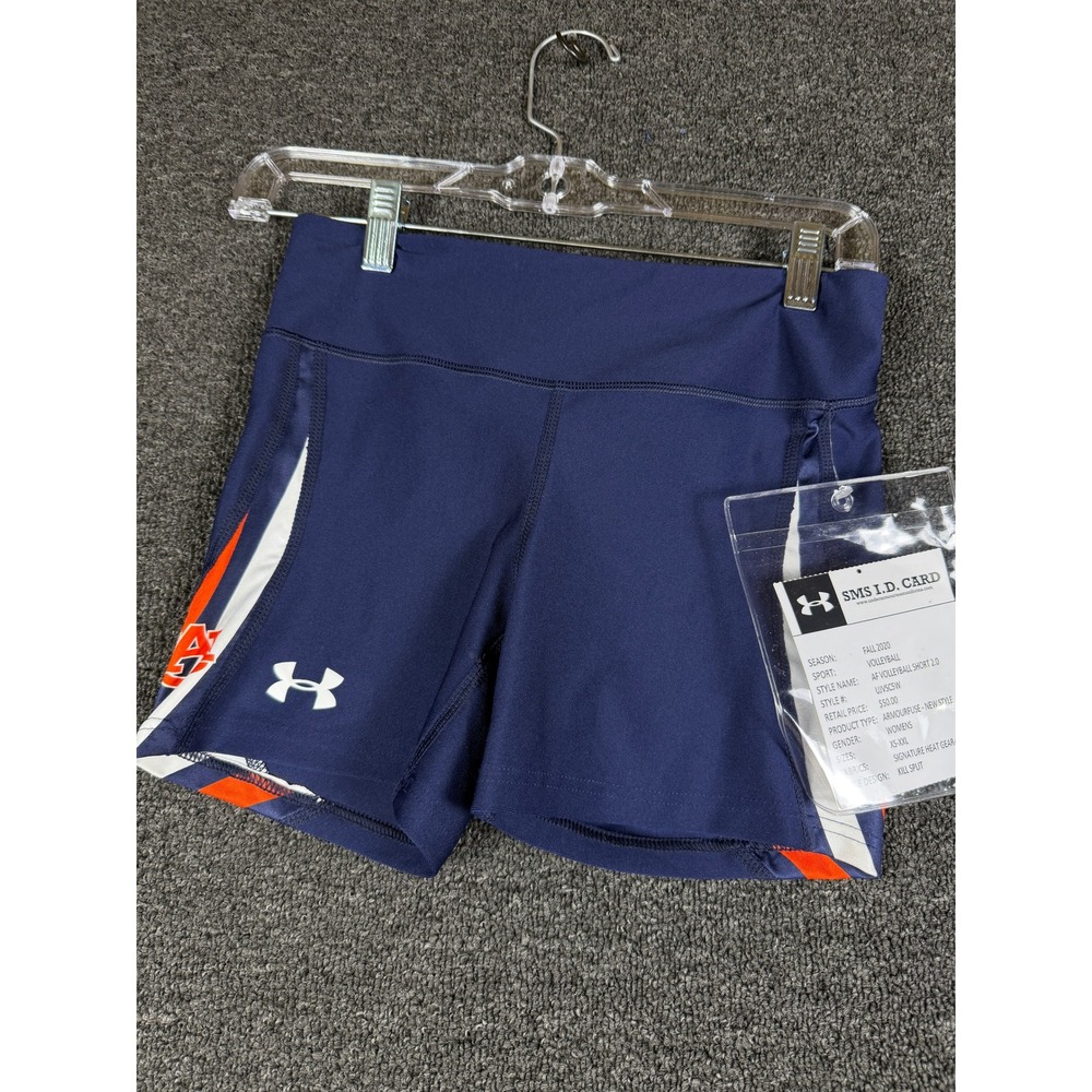 Under Armour Auburn Tigers Volleyball Shorts 2.0 Navy Blue Workout Womens Small